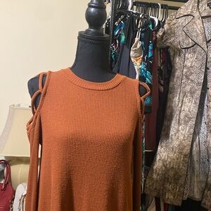 Cold shoulder sweater dress